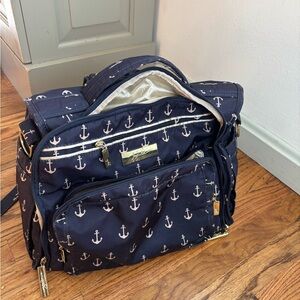 Ju-Ju-Be Navy and Cream Anchor Backpack Diaper Bag